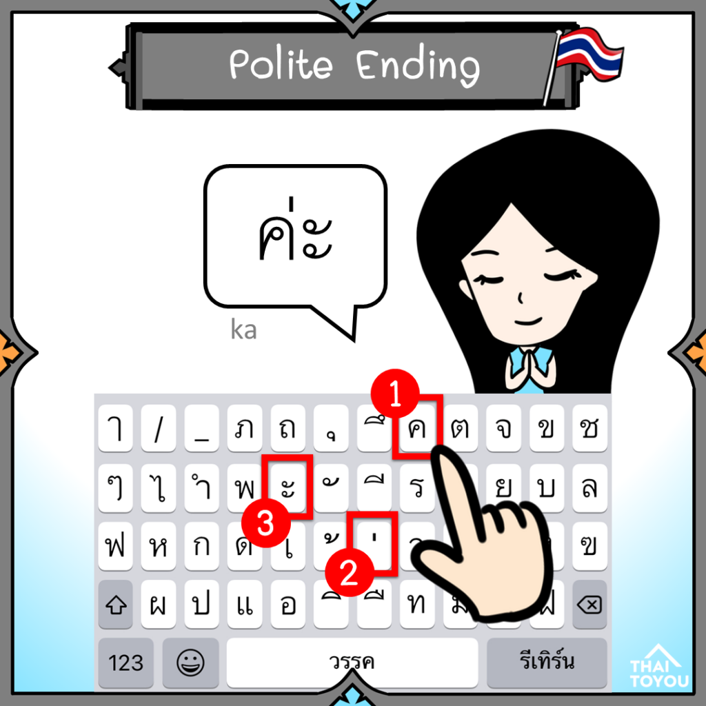 How to type ka, kha in Thai